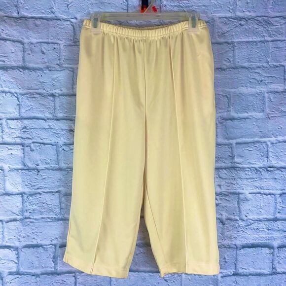 Blair pull on capris w/elastic waistband yellow sz 10 petite - Picture 1 of 5